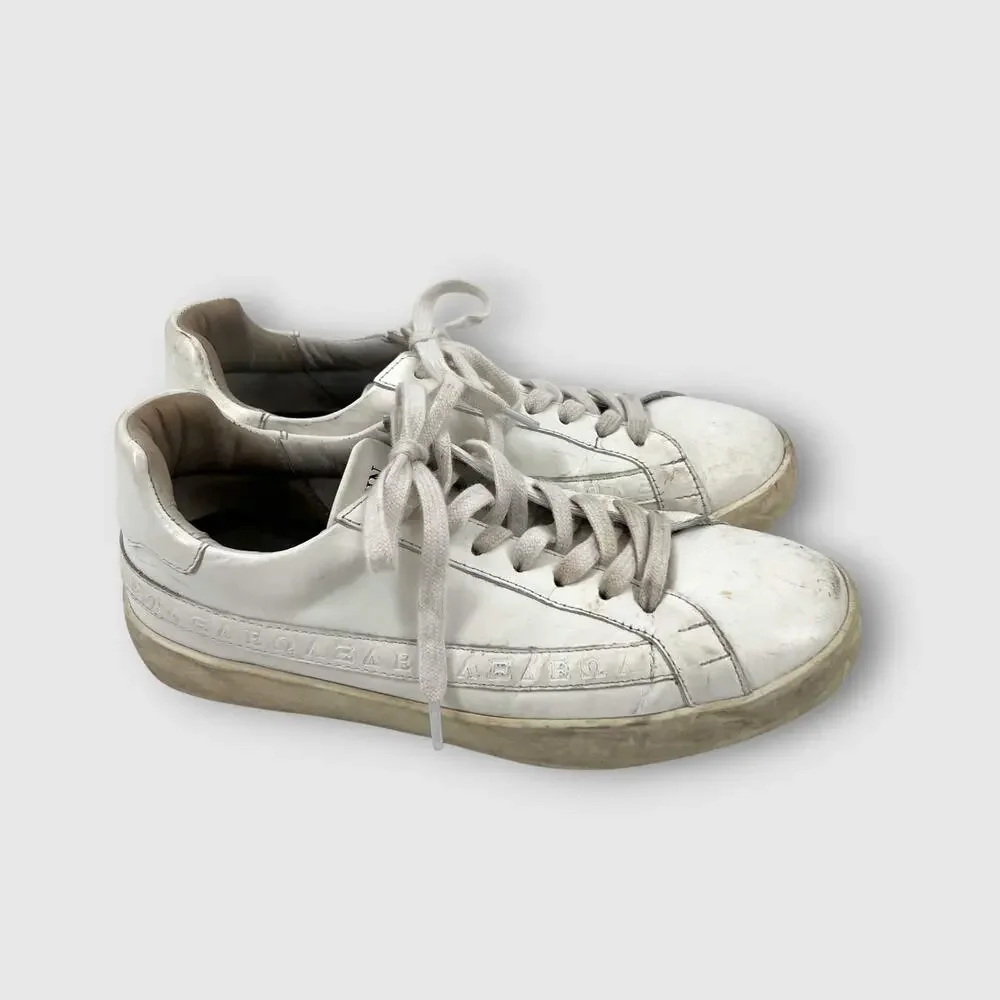 Sans Matin White Leather Low Top Sneakers Size EU 38